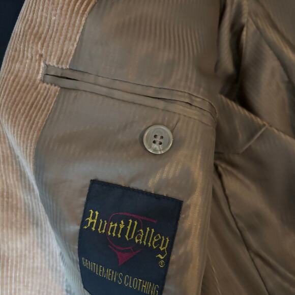 Hunt Valley Men's 46L Brown Blazer Corduroy Padded Lined Inner Pockets Jacket - Picture 8 of 14